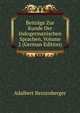 Beitrage Zur Kunde Der Indogermanischen Sprachen, Volume 2 (German Edition), Adalbert Bezzenberger 