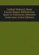 Codices Hebraici Manu Exarati Regiae Bibliothecae Quae in Taurinensi Athenaeo Asservatur (Latin Edition), 