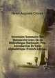Inventaire Sommaire Des Manuscrits Grecs De La Bibliotheque Nationale: Ptie. Introduction Et Table Alphabetique (French Edition), Henri Auguste Omont 