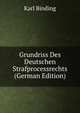 Grundriss Des Deutschen Strafprocessrechts (German Edition), Karl Binding 