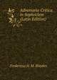 Adversaria Critica in Sophoclem (Latin Edition), Fredericus H. M. Blaydes 