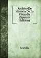 Archivo De Historia De La Filosofia (Spanish Edition), Bonilla 