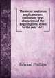 Theatrum poetarum anglicanorum: containing brief characters of the English poets, down to the year 1675, Edward Phillips 