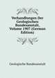 Verhandlungen Der Geologischen Bundesanstalt, Volume 1907 (German Edition), Geologische Bundesanstalt 