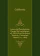 Laws and Resolutions Passed by Legislature of 1883-84 at Its Extra Session: Convened March 24, 1884, California 