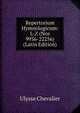 Repertorium Hymnologicum: L-Z (Nos 9936-22256) (Latin Edition), Ulysse Chevalier 