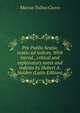 Pro Publio Sestio; oratio ad iudices. With introd., critical and explanatory notes and indexes by Hubert A. Holden (Latin Edition), Marcus Tullius Cicero 