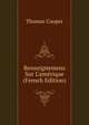 Renseignemens Sur L'am?rique (French Edition), Thomas Cooper 