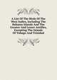 A List Of The Birds Of The West Indies, Including The Bahama Islands And The Greater And Lesser Antilles, Excepting The Islands Of Tobago And Trinidad, 