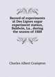 Record of experiments at Des Lignes sugar experiment station, Baldwin, La., during the season of 1888, Charles Albert Crampton 