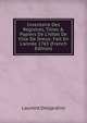 Inventaire Des Registres, Titres & Papiers De L'h?tel De Ville De Dreux: Fait En L'ann?e 1765 (French Edition), Laurent Desjardins 