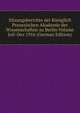 Sitzungsberichte der Koniglich Preussischen Akademie der Wissenschaften zu Berlin Volume Juli-Dez 1916 (German Edition), 
