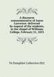A discourse commemorative of Amos Lawrence: delivered by request of the students, in the chapel of Williams College, February 21, 1853, YA Pamphlet Collection DLC 
