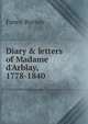 Diary & letters of Madame d'Arblay, 1778-1840, Fanny Burney 