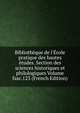 Biblioth?que de l'?cole pratique des hautes ?tudes. Section des sciences historiques et philologiques Volume fasc.123 (French Edition), 
