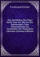 Das Nachleben Des Hans Sachs Vom Xvi. Bis Ins Xix. Jahrhundert, Eine Untersuchung Zur Geschichte Der Deutschen Literatur (German Edition), Ferdinand Eichler 