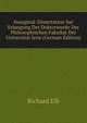 Inaugural-Dissertation Sur Erlangung Der Doktorwurde Der Philosophischen Fakultat Der Universitat Jena (German Edition), Richard Elb 