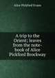A trip to the Orient; leaves from the note-book of Alice Pickford Brockway, Alice Pickford Evans 
