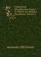 Critical and Miscellaneous Essays: To Which Are Added a Few Poems, Volume 2, Alexander Hill Everett 