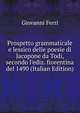 Prospetto grammaticale e lessico delle poesie di Jacopone da Todi, secondo l'ediz. fiorentina del 1490 (Italian Edition), Giovanni Ferri 