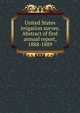 United States irrigation survey. Abstract of first annual report, 1888-1889, 