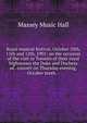 Royal musical festival, October 10th, 11th and 12th, 1901: on the occasion of the visit to Toronto of their royal highnesses the Duke and Duchess of . concert on Thursday evening, October tenth. -, Massey Music Hall 