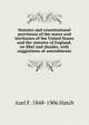 Statutes and constitutional provisions of the states and territories of the United States and the statutes of England, on libel and slander, with suggestions of amendments, Azel F. 1848-1906 Hatch 