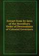Extract from by-laws of the Hereditary Order of Descendants of Colonial Governors, 
