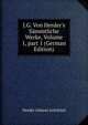 J.G. Von Herder's S?mmtliche Werke, Volume 1, part 1 (German Edition), Johann Gottfried Herder 