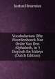 Vocabularium Ofte Woordenboeck Nae Ordre Van Den Alphabeth, in 't Duytsch En Maleys (Dutch Edition), Justus Heurnius 