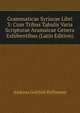 Grammaticae Syriacae Libri 3: Cum Tribus Tabulis Varia Scripturae Aramaicae Genera Exhibentibus (Latin Edition), Andreas Gottlieb Hoffmann 