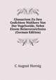 Glossarium Zu Den Gedichten Walthers Von Der Vogelweide, Nebst Einem Reimverzeichniss (German Edition), C August Hornig 