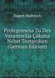 Prolegomena Zu Des Vasantaraja Cakuna Nebst Textproben (German Edition), Eugen Hultzsch 
