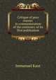 Critique of pure reason: in commemoration of the centenary of its first publication, Kant Immanuel 