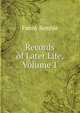 Records of Later Life, Volume 1, Kemble Fanny 