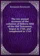 The ten annual accounts of the collation of Hebrew MSS of the Old Testament, begun in 1760, and compleated in 1769, Benjamin Kennicott 