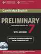 Cambridge English Preliminary 7 Student's Book Pack (Student's Book with Answers and Audio CDs (2)): Official Examination Papers from University of Cambridge ESOL Examinations, ESOL Cambridge 