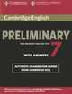 Cambridge English Preliminary 7 Student's Book with Answers: Official Examination Papers from University of Cambridge ESOL Examinations, Cambridge Esol 