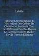 Tableau Chronologique Et Historique Des Ordres De Chevalerie, Institues Chez Les Differens Peuples Depuis Le Commencement Du Ive Siecle (French Edition), Lablee 
