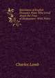 Specimens of English Dramatic Poets Who Lived About the Time of Shakspeare: With Notes, Lamb Charles 