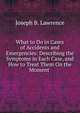 What to Do in Cases of Accidents and Emergencies: Describing the Symptoms in Each Case, and How to Treat Them On the Moment ., Joseph B. Lawrence 