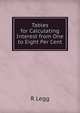 Tables for Calculating Interest from One to Eight Per Cent, R Legg 