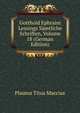 Gotthold Ephraim Lessings Samtliche Schriften, Volume 18 (German Edition), Plautus Titus Maccius 