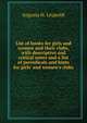 List of books for girls and women and their clubs, with descriptive and critical notes and a list of periodicals and hints for girls' and women's clubs, Augusta H. Leypoldt 