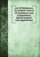 List Of References On Federal Control Of Commerce And Corporations; Special Aspects And Applications, 