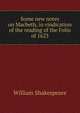 Some new notes on Macbeth, in vindication of the reading of the Folio of 1623, William Shakespeare 