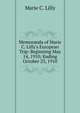 Memoranda of Marie C. Lilly's European Trip: Beginning May 14, 1910; Ending October 23, 1910, Marie C. Lilly 