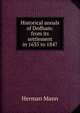 Historical annals of Dedham: from its settlement in 1635 to 1847, Herman Mann 