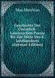 Geschichte Der Christlich-Lateinischen Poesie Bis Zur Mitte Des 8. Jahrhunderts (German Edition), Max Manitius 
