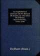 An Alphabetical Abstract Of The Record Of Deaths, In The Town Of Dedham, Massachusetts, 1844-1890, Dedham (Mass.) 